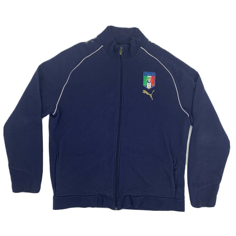 Men’s Puma Italia FIGC Full Zip Up Jacket Navy Blue XXL‎
